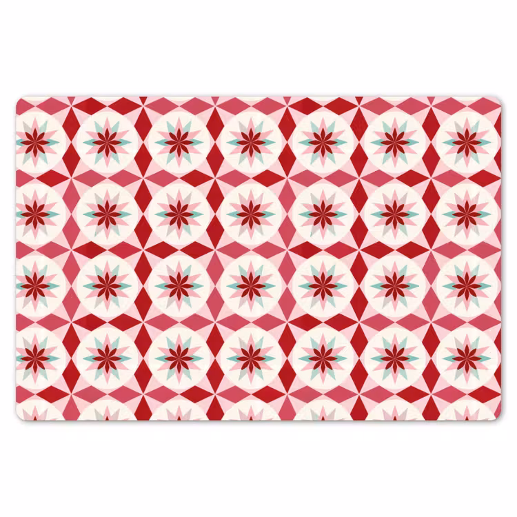 Tegelpatroon - Sterren - Retro - Roze - Mintgroen Placemat vinyl groot 368 -zzsfeer1_Kitchenyeah-website