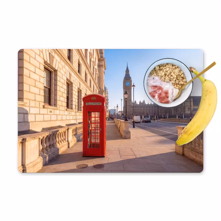 Telefooncel - Rood - Londen - Stad - Architectuur Placemat vinyl groot -zzzproduct_Kitchenyeah-website