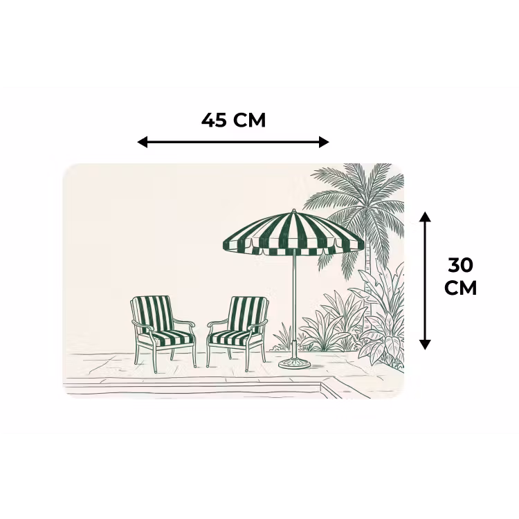 Terras - Illustratie - Groen Placemat vinyl groot -specs