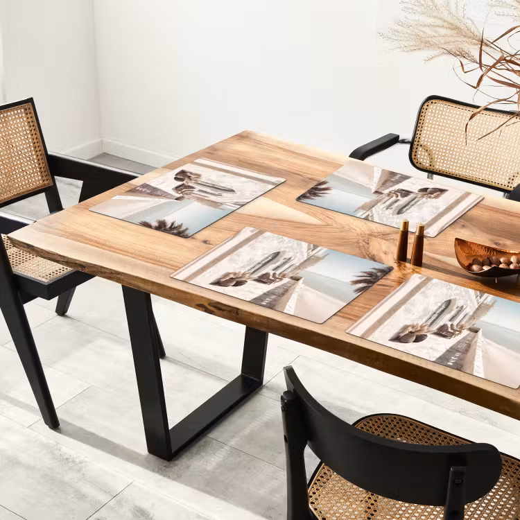 Terras - Stoelen - Strand - Beige Placemat vinyl groot -zzsfeer4_Kitchenyeah-website