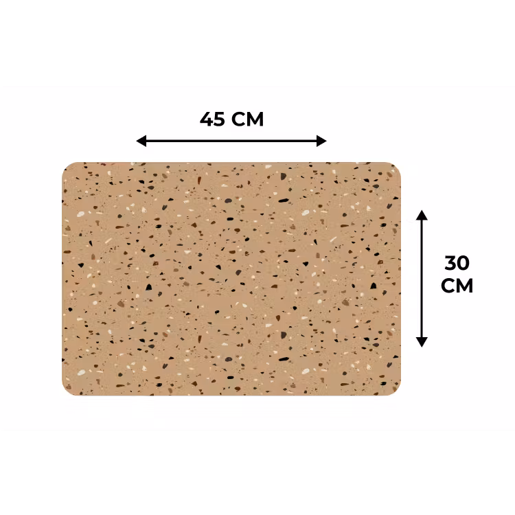 Terrazzo - Patroon - Beige Placemat vinyl groot 368 -specs
