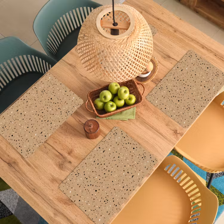 Terrazzo - Patroon - Beige Placemat vinyl groot 368 -zzsfeer5_Kitchenyeah-website