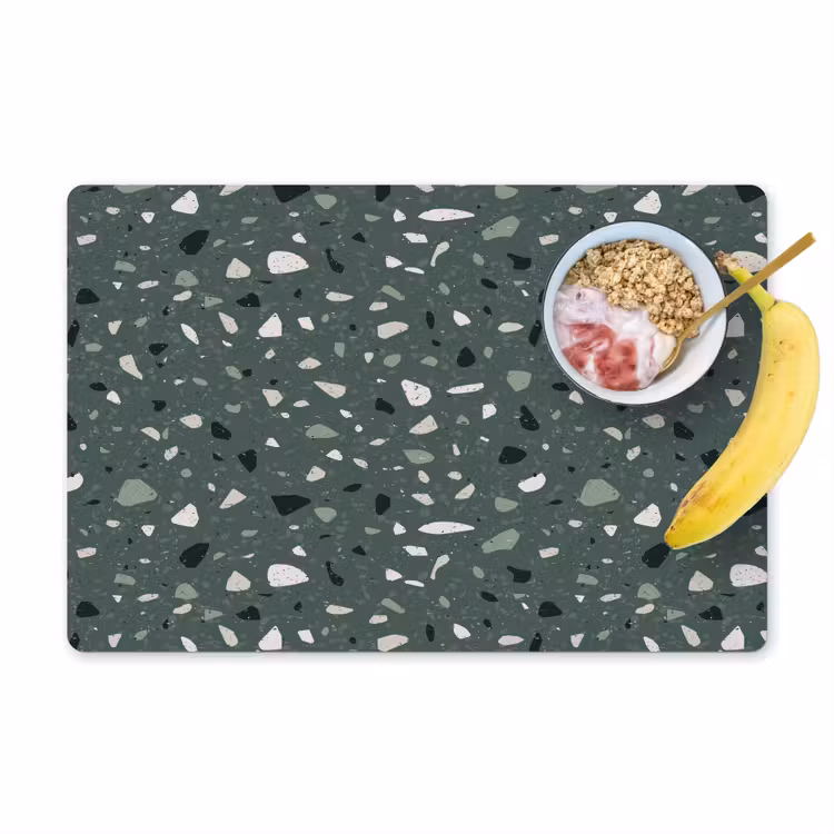 Terrazzo -  Patroon - Kleurrijk - Groen Placemat vinyl groot 368 -zzzproduct_Kitchenyeah-website