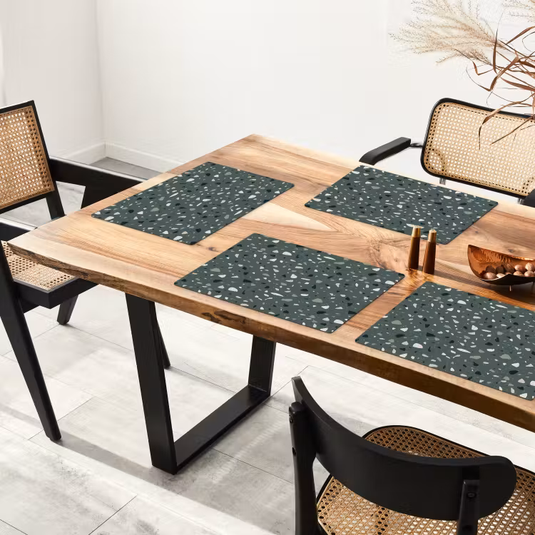 Terrazzo -  Patroon - Kleurrijk - Groen Placemat vinyl groot 368 -zzsfeer4_Kitchenyeah-website