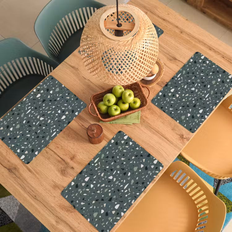 Terrazzo -  Patroon - Kleurrijk - Groen Placemat vinyl groot 368 -zzsfeer5_Kitchenyeah-website