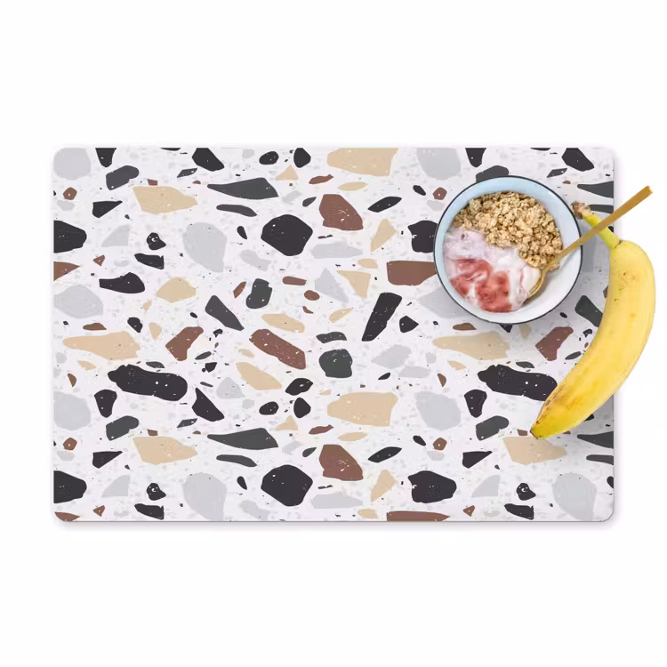 Terrazzo -  Patroon - Kleurrijk - Klei Placemat vinyl groot 368 -zzzproduct_Kitchenyeah-website