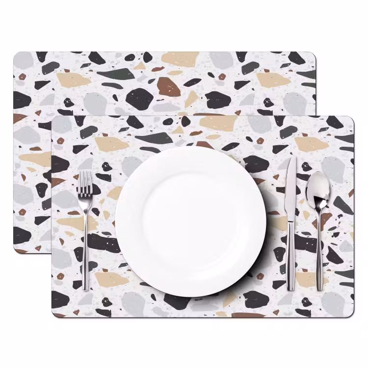 Terrazzo -  Patroon - Kleurrijk - Klei Placemat vinyl groot 368 -zzsfeer2_Kitchenyeah-website