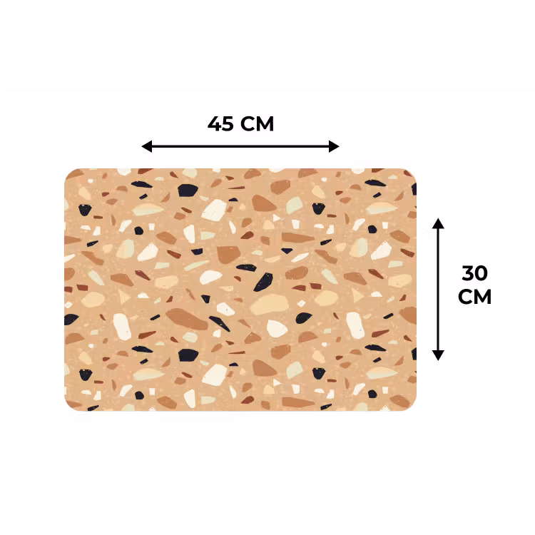 Terrazzo - Patroon - Kleurrijk - Oranje Placemat vinyl groot 368 -specs