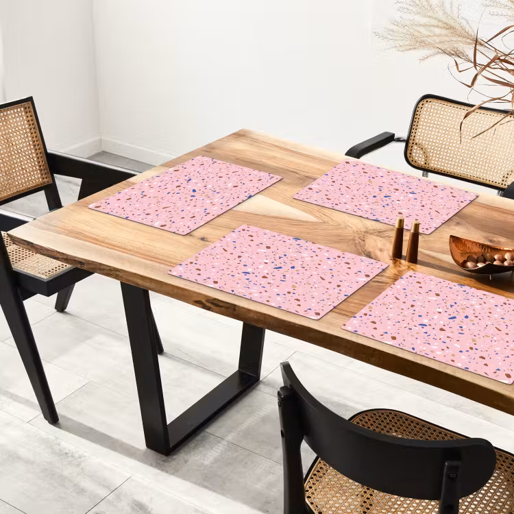 Terrazzo - Patroon - Kleurrijk - Roze Placemat vinyl groot 368 -zzsfeer4_Kitchenyeah-website
