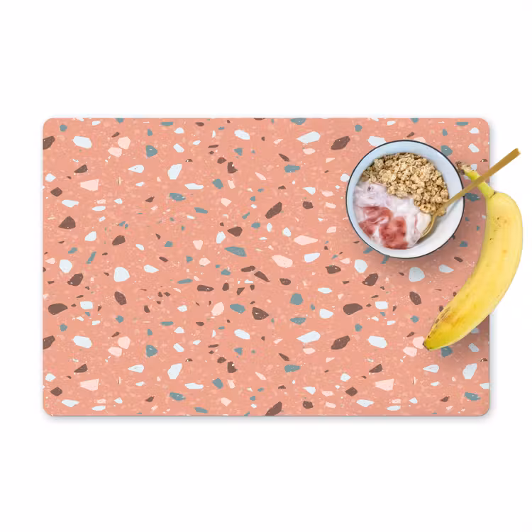 Terrazzo - Patroon - Kleurrijk - Roze - Blauw Placemat vinyl groot 368 -zzzproduct_Kitchenyeah-website