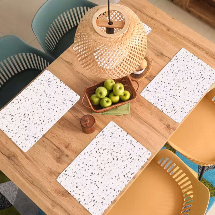 Terrazzo - Patroon - Créme Placemat vinyl groot 368 -zzsfeer5_Kitchenyeah-website