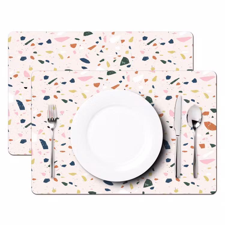 Terrazzo - Patroon - Kleurrijk Placemat vinyl groot 368 -zzsfeer2_Kitchenyeah-website