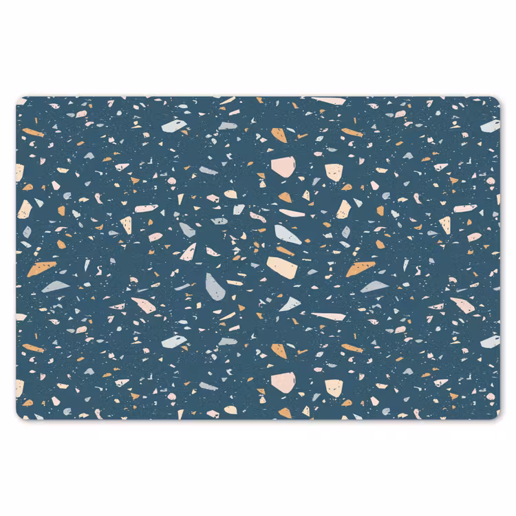 Terrazzo - Patroon - Kleurrijk - Diep blauw Placemat vinyl groot 368 -zzsfeer1_Kitchenyeah-website