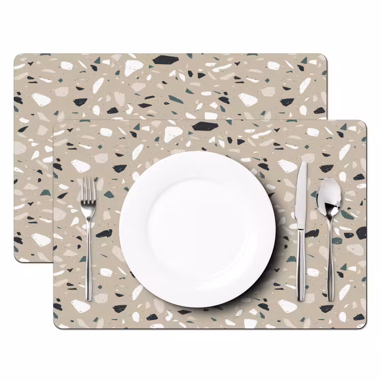 Terrazzo - Patroon - Groen Placemat vinyl groot 368 -zzsfeer2_Kitchenyeah-website