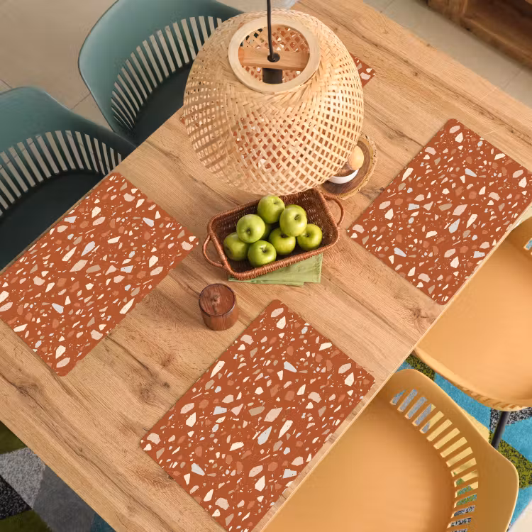 Terrazzo - Patroon - Klei Placemat vinyl groot 368 -zzsfeer5_Kitchenyeah-website