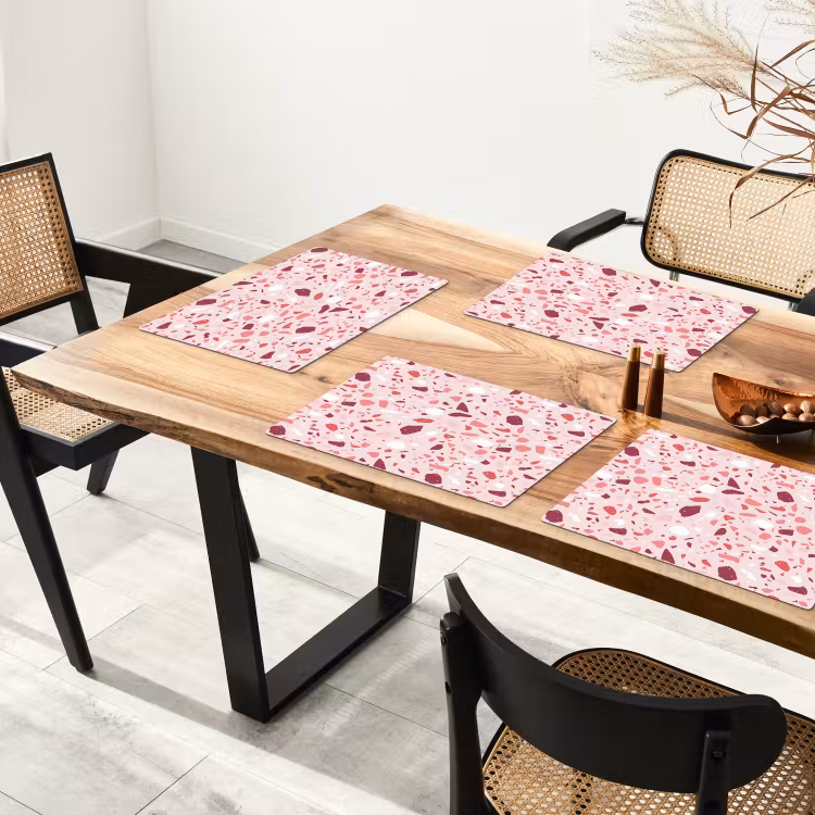 Terrazzo - Patroon - Roze Placemat vinyl groot 368 -zzsfeer4_Kitchenyeah-website