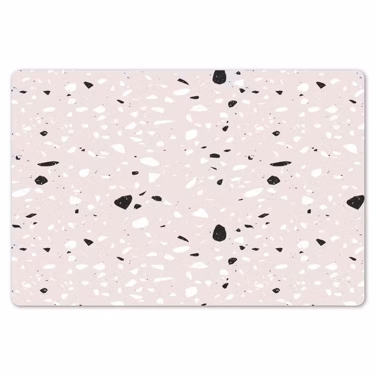 Terrazzo - Patroon - Zacht - Zwart - Wit Placemat vinyl groot 368 -zzsfeer1_Kitchenyeah-website
