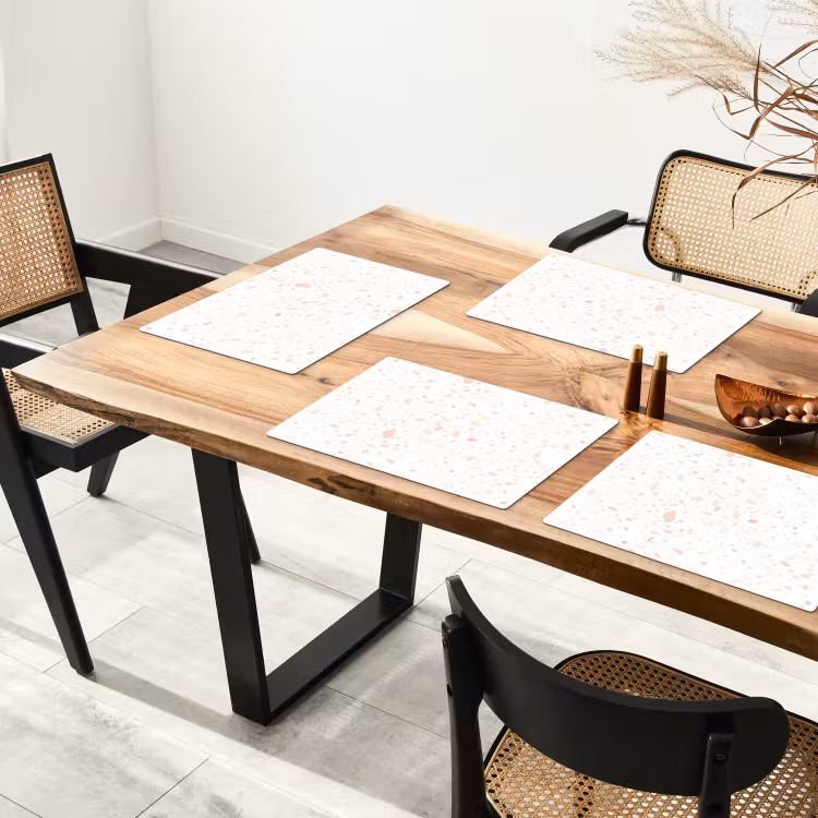 Terrazzo - Patroon - Wit - Perzik Placemat vinyl groot 368 -zzsfeer4_Kitchenyeah-website