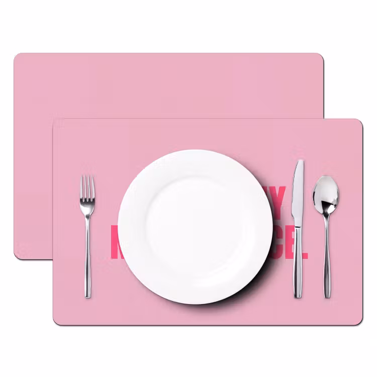 Tekst - Modern - Roze Placemat vinyl groot -zzsfeer2_Kitchenyeah-website
