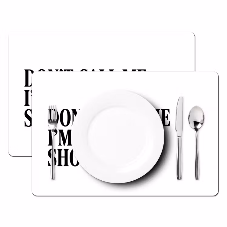 Tekst - Modern - Zwart - Wit Placemat vinyl groot -zzsfeer2_Kitchenyeah-website