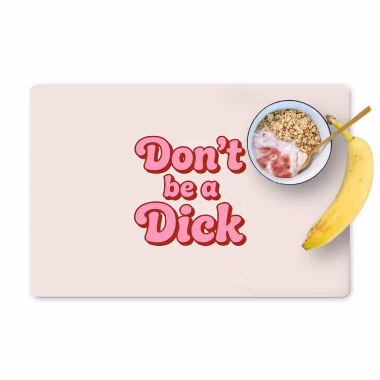 Tekst - Boodschap - Roze Placemat vinyl groot -zzzproduct_Kitchenyeah-website