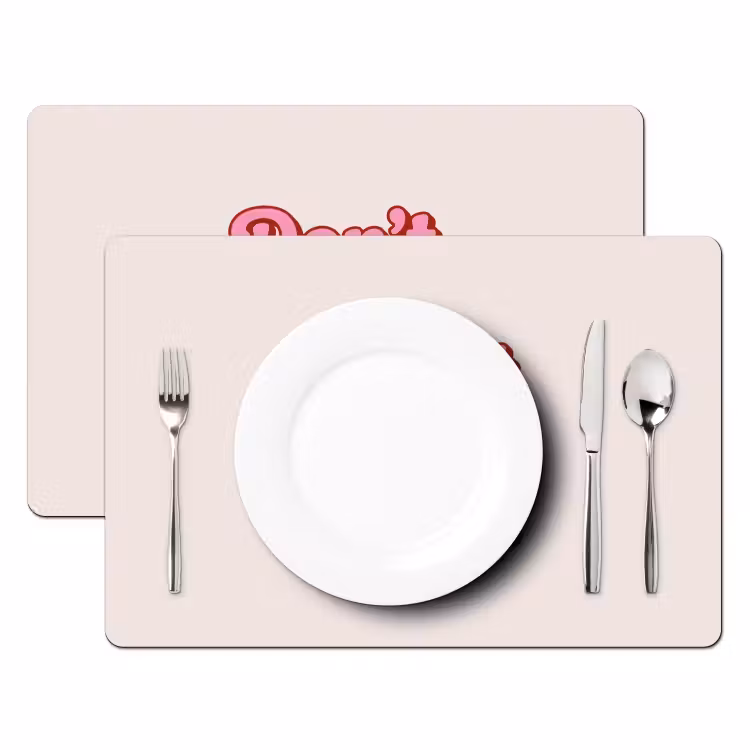 Tekst - Boodschap - Roze Placemat vinyl groot -zzsfeer2_Kitchenyeah-website