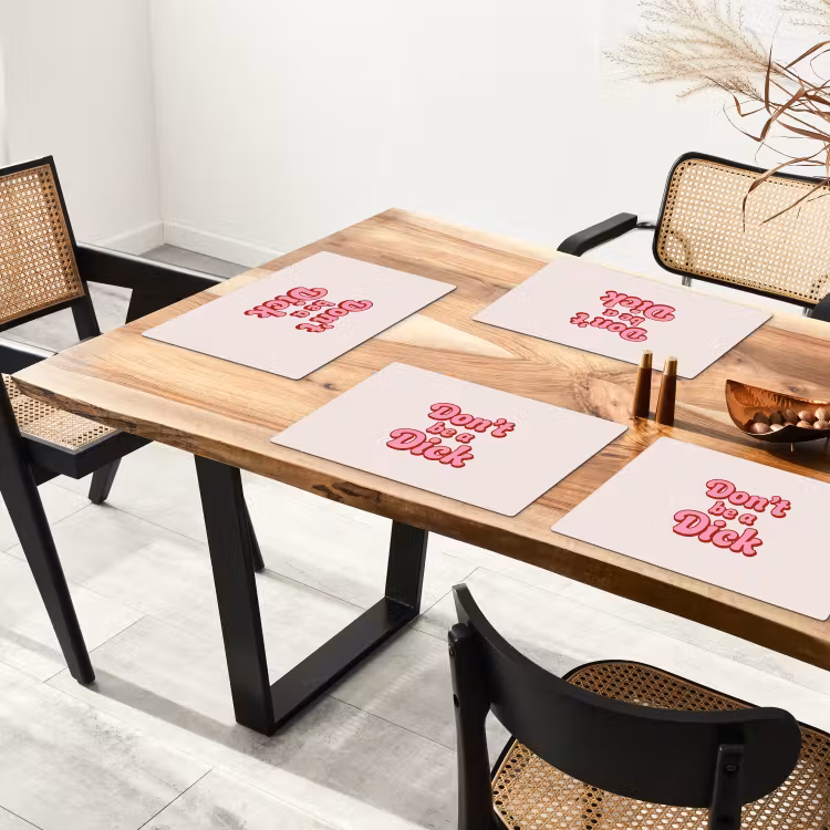 Tekst - Boodschap - Roze Placemat vinyl groot -zzsfeer4_Kitchenyeah-website