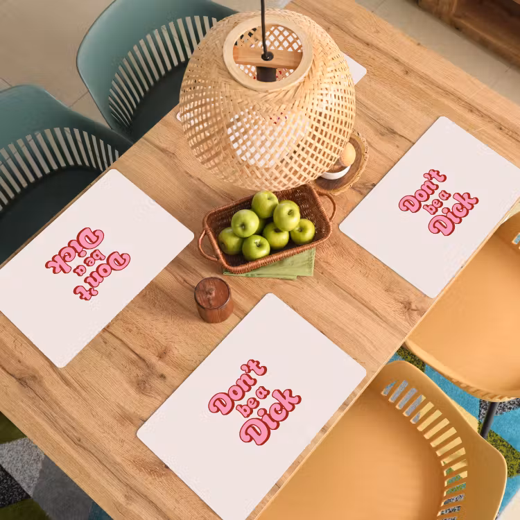 Tekst - Boodschap - Roze Placemat vinyl groot -zzsfeer5_Kitchenyeah-website