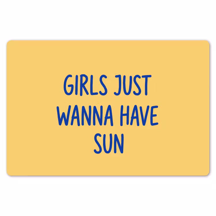 Tekst - Zon - Zomer - Modern - Geel Placemat vinyl groot -zzsfeer1_Kitchenyeah-website
