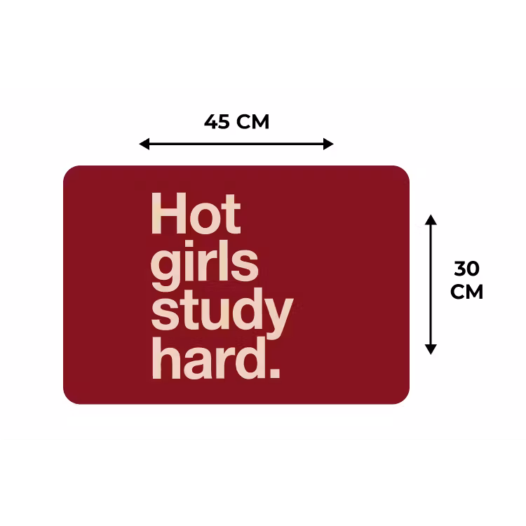 Tekst - Studie - Motivatie - Modern - Rood Placemat vinyl groot -specs