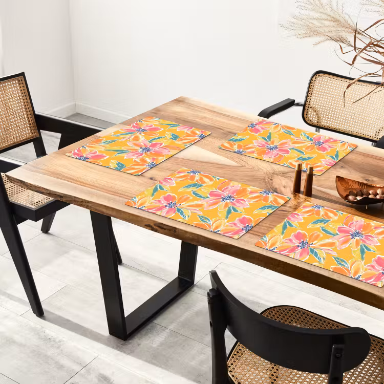 Textuur - Bloemen - Kleurrijk Placemat vinyl groot 368 -zzsfeer4_Kitchenyeah-website