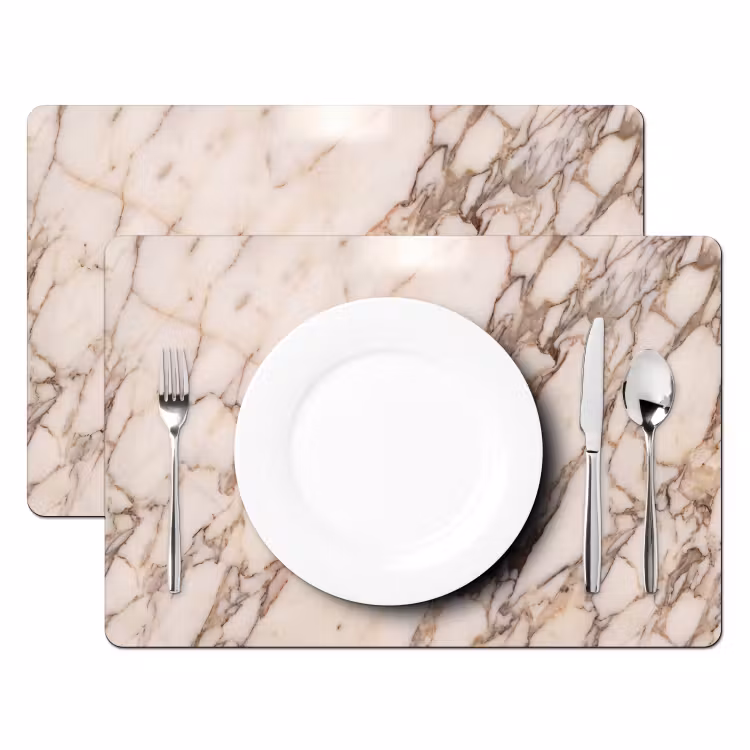 Textuur - Gesteente - Aderen - Abstract - Wit Placemat vinyl groot -zzsfeer2_Kitchenyeah-website