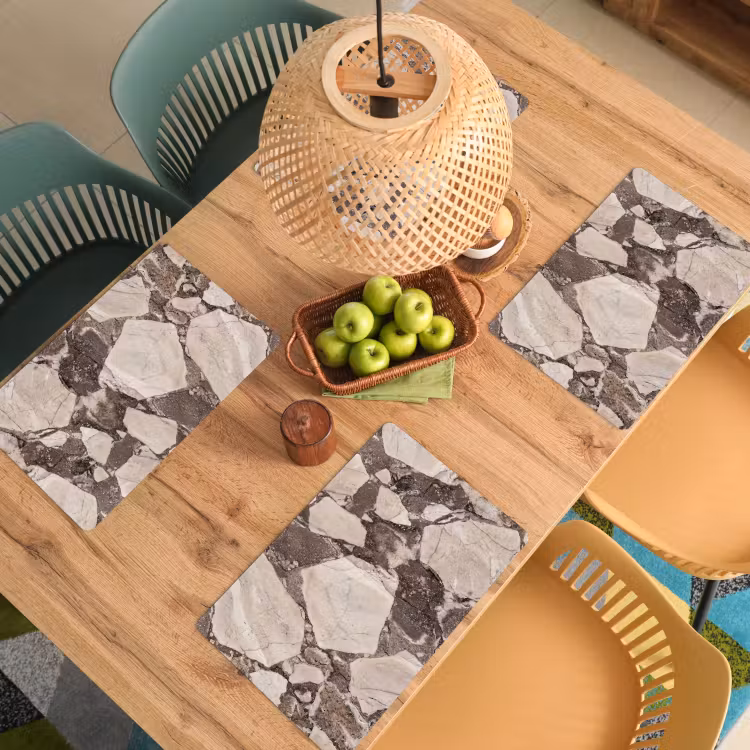 Textuur - Marmer - Abstract - Beige - Bruin Placemat vinyl groot -zzsfeer5_Kitchenyeah-website