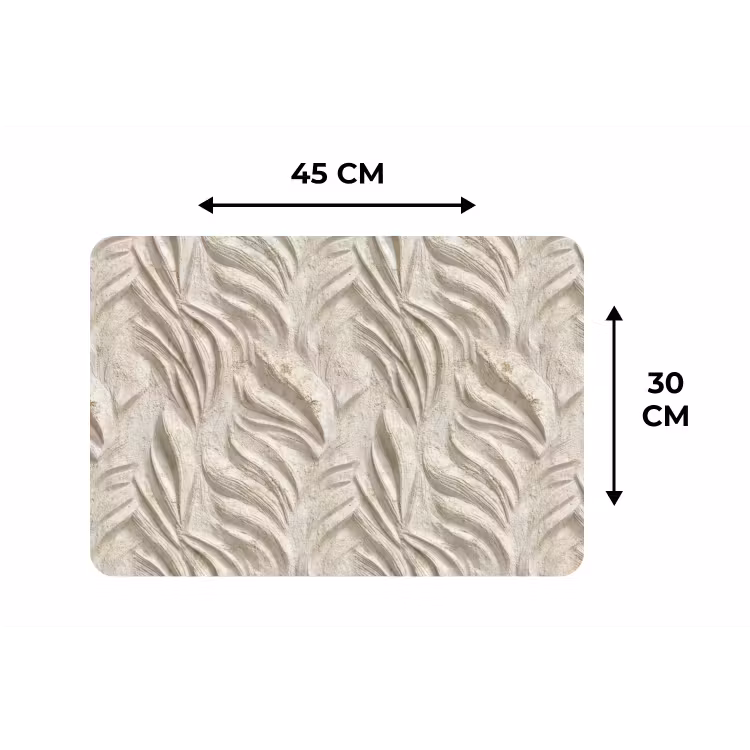 Textuur - Reliëf - Beige Placemat vinyl groot 368 -specs