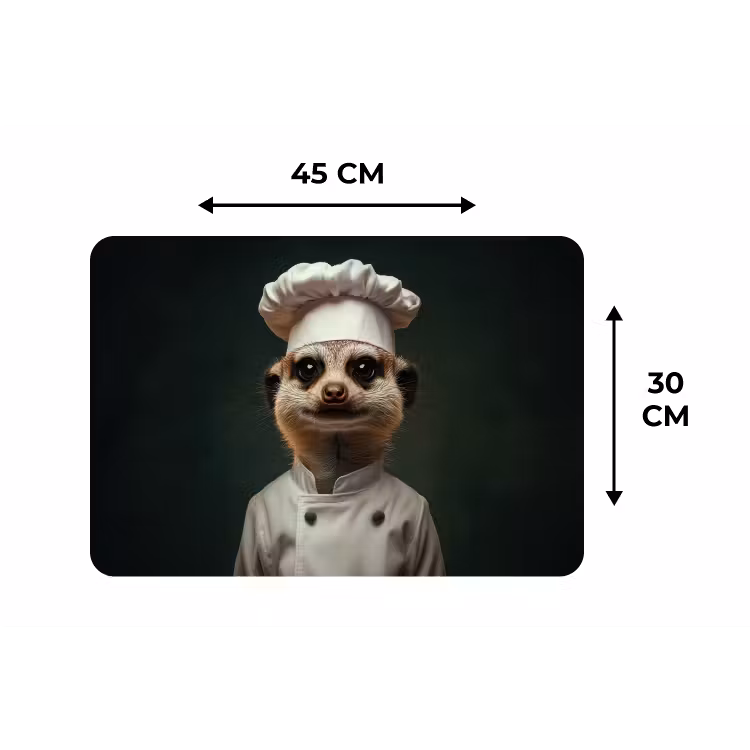 Dier - Kok - Stokstaartje Placemat vinyl groot -specs