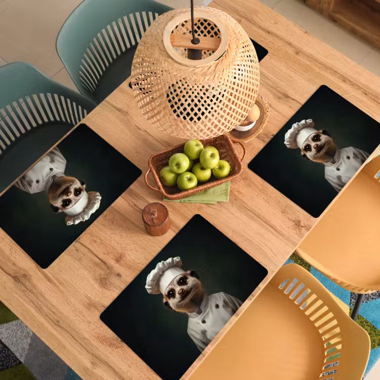 Dier - Kok - Stokstaartje Placemat vinyl groot -zzsfeer5_Kitchenyeah-website