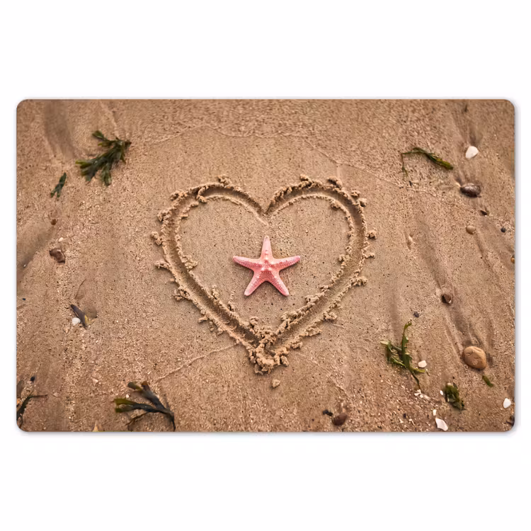 Dieren - Hart - Strand - Zand - Roze Placemat vinyl groot -zzsfeer1_Kitchenyeah-website