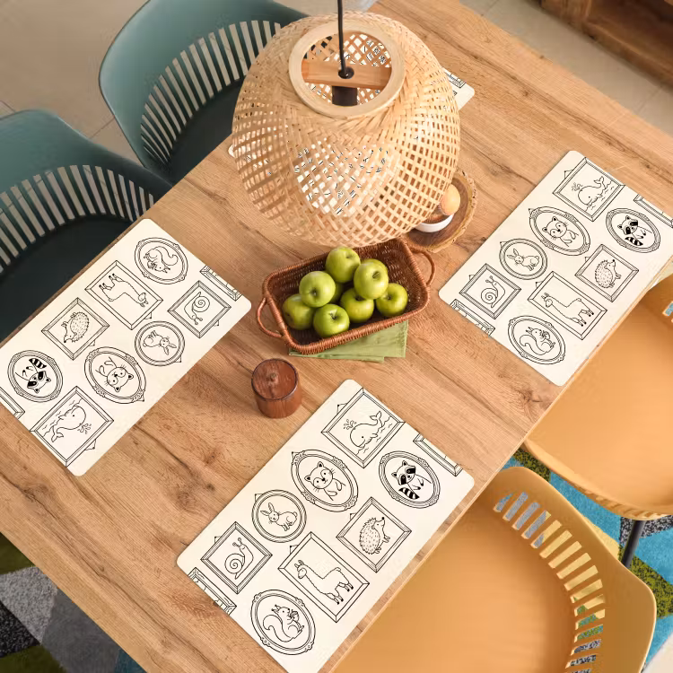 Dieren - Illustratie - Lijsten - Galerij - Speels Placemat vinyl groot -zzsfeer5_Kitchenyeah-website