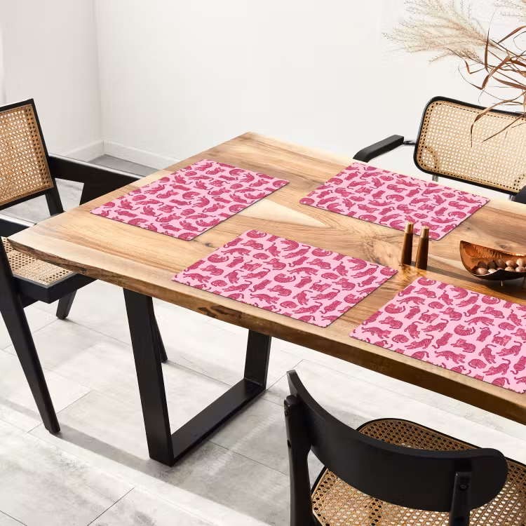 Dieren - Patroon - Roze - Speels - Cartoon Placemat vinyl groot -zzsfeer4_Kitchenyeah-website