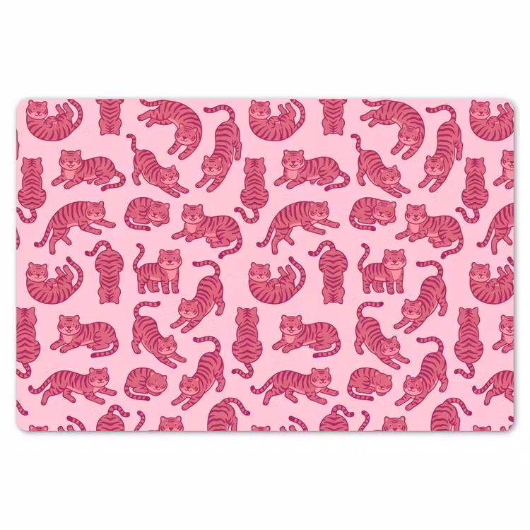 Dieren - Patroon - Roze - Speels - Cartoon Placemat vinyl groot -zzsfeer1_Kitchenyeah-website