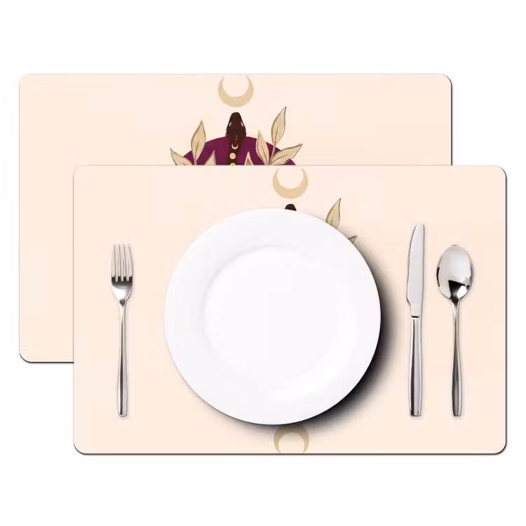 Dieren - Slang - Maan - Mystiek - Abstract Placemat vinyl groot -zzsfeer2_Kitchenyeah-website