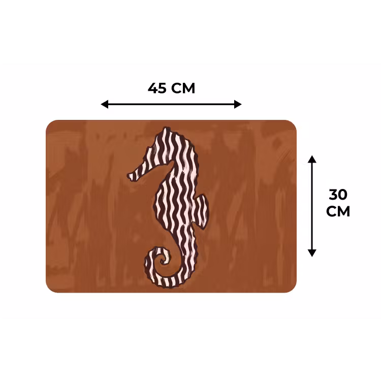 Dieren - Zeepaardje - Abstract - Bruin - Strepen Placemat vinyl groot -specs