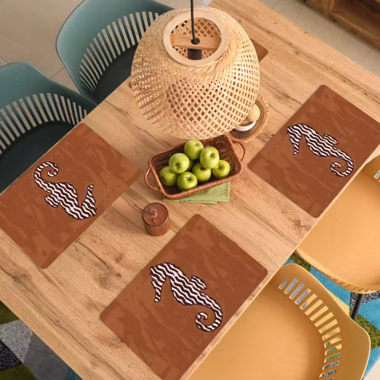 Dieren - Zeepaardje - Abstract - Bruin - Strepen Placemat vinyl groot -zzsfeer5_Kitchenyeah-website