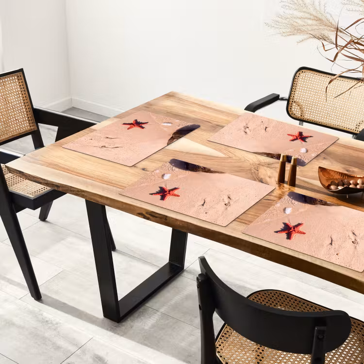 Dieren - Strand - Zee - Natuur - Rood Placemat vinyl groot -zzsfeer4_Kitchenyeah-website