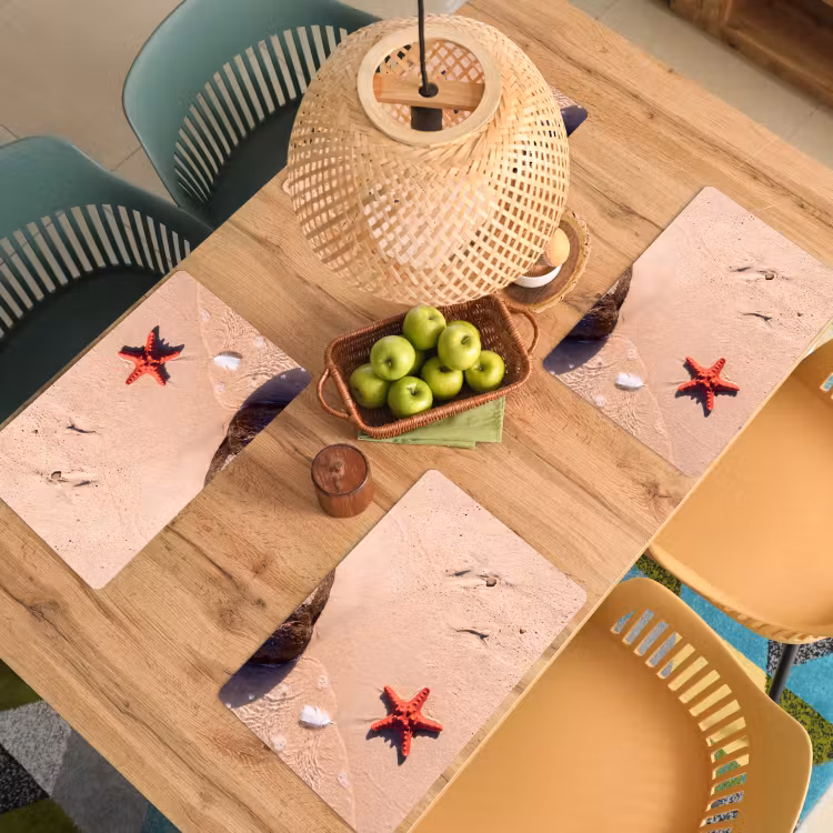 Dieren - Strand - Zee - Natuur - Rood Placemat vinyl groot -zzsfeer5_Kitchenyeah-website