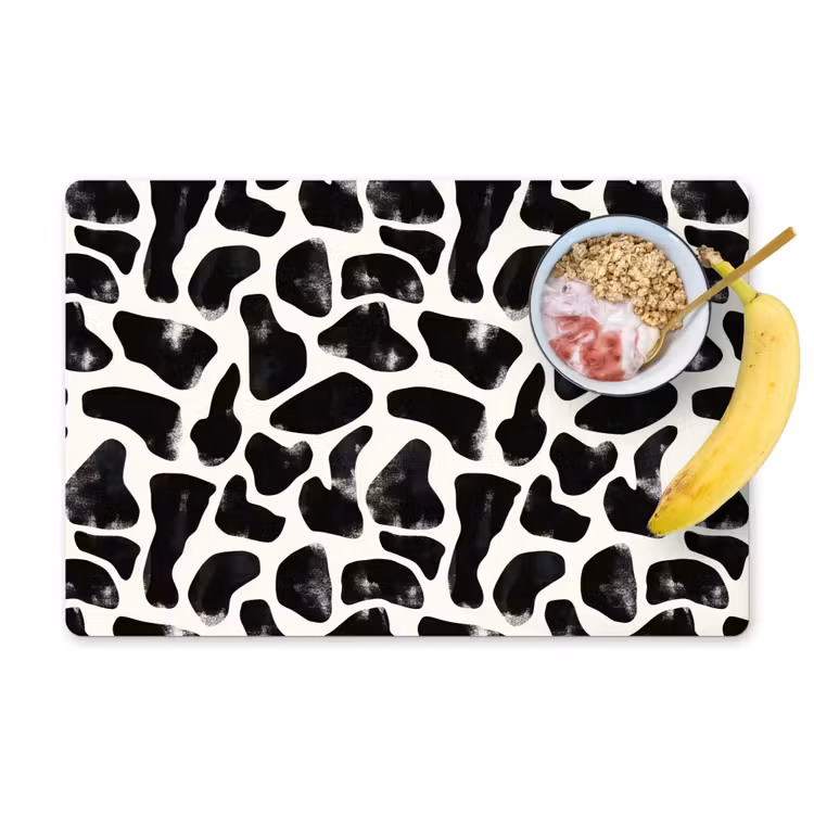 Dierenpatroon - Vlekken - Zwart - Wit Placemat vinyl groot 368 -zzzproduct_Kitchenyeah-website