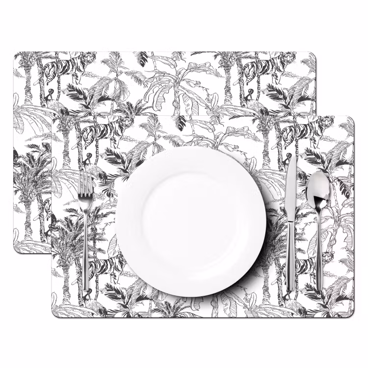 Tijger - Oerwoud - Grijs Placemat vinyl groot 368 -zzsfeer2_Kitchenyeah-website