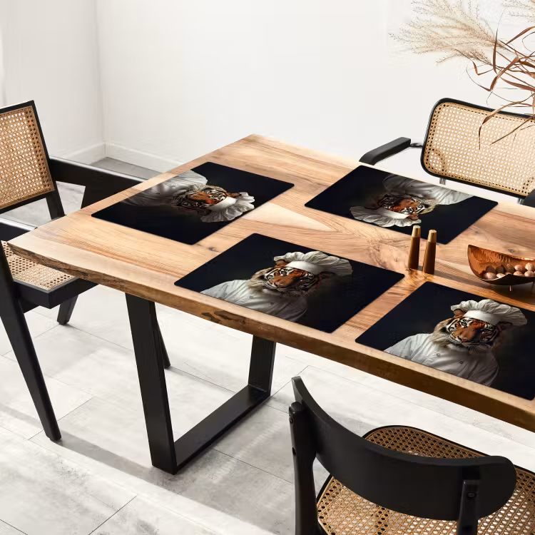 Tijger - Kokskleding - Bruin Placemat vinyl groot -zzsfeer4_Kitchenyeah-website