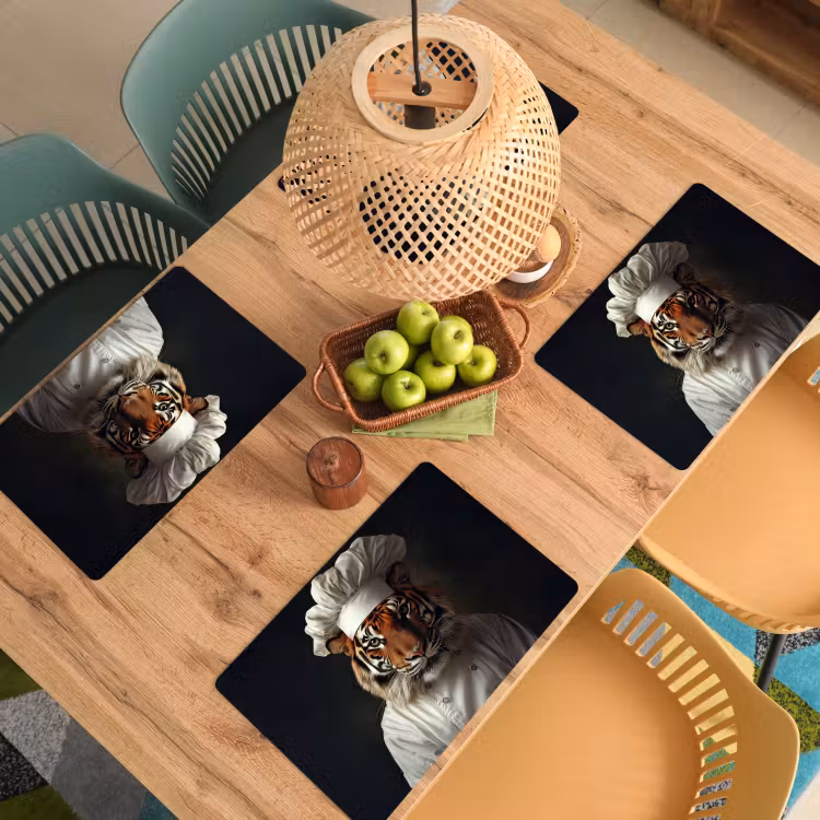 Tijger - Kokskleding - Bruin Placemat vinyl groot -zzsfeer5_Kitchenyeah-website