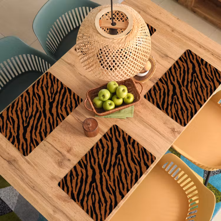 Tijger - Vacht - Zwart Placemat vinyl groot 368 -zzsfeer5_Kitchenyeah-website